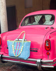 Customised Zipped Travel Tote | Malibu Blue