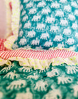 Baby Estha | Turquoise Ruffle Cushion - Bombaby