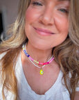 Beaded Opal Necklace | Neon Sundowner - Bombaby
