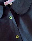 Black Disco Blouse | Organic Linen - Bombaby