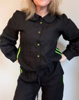 Black Disco Blouse | Organic Linen - Bombaby
