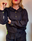 Black Disco Blouse | Organic Linen - Bombaby