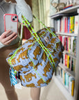 Blue Indian Tiger | XL Quilted Weekend Bag - Bombaby
