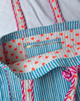 Blue Quilted Tote Bag SAMPLE - Bombaby