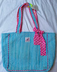 Blue Quilted Tote Bag SAMPLE - Bombaby