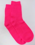 Cashmere Bed Socks | Neon Pink - Bombaby