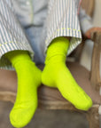 Cashmere Bed Socks | Neon Yellow - Bombaby