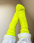 Cashmere Bed Socks | Neon Yellow - Bombaby