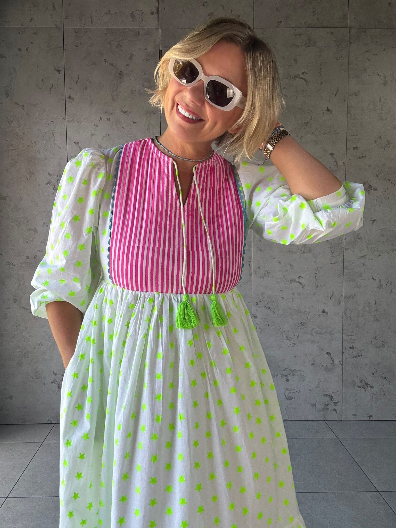 Cotton Maxi Dress | Estella - Bombaby