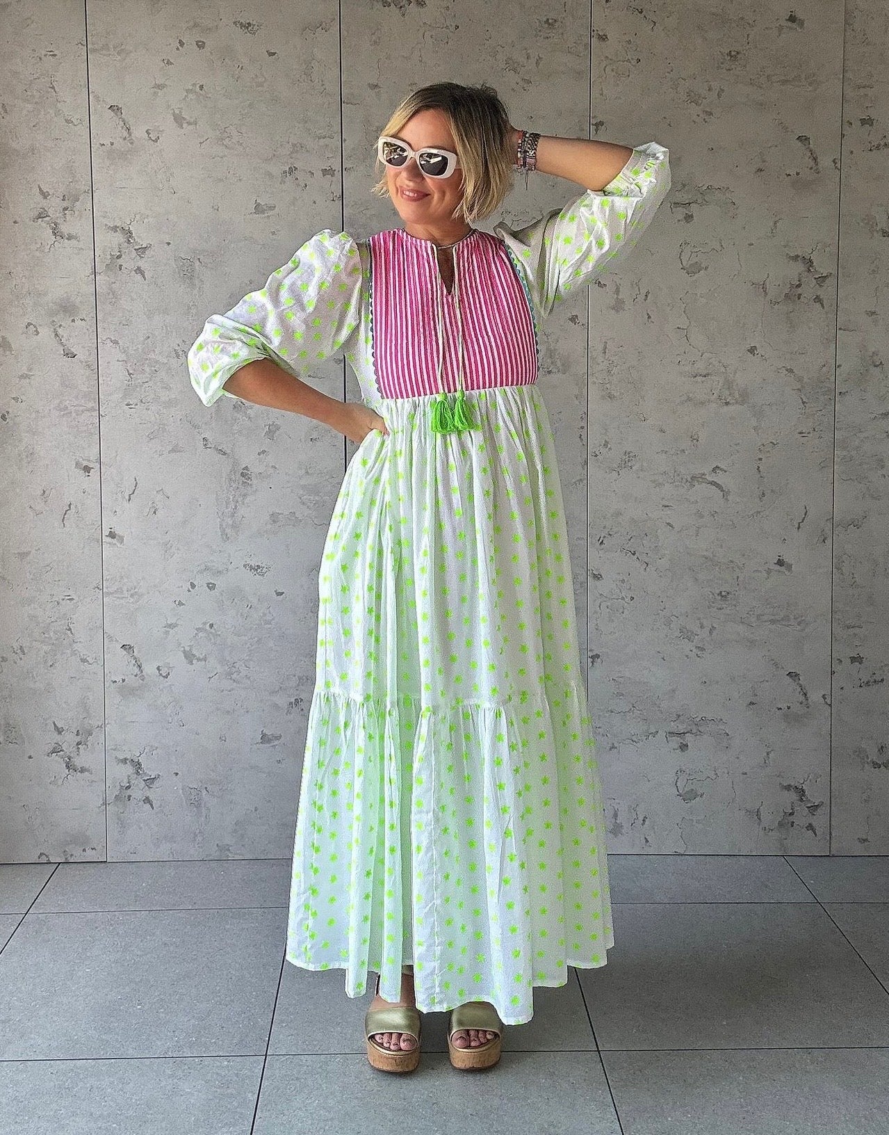 Cotton Maxi Dress | Estella - Bombaby