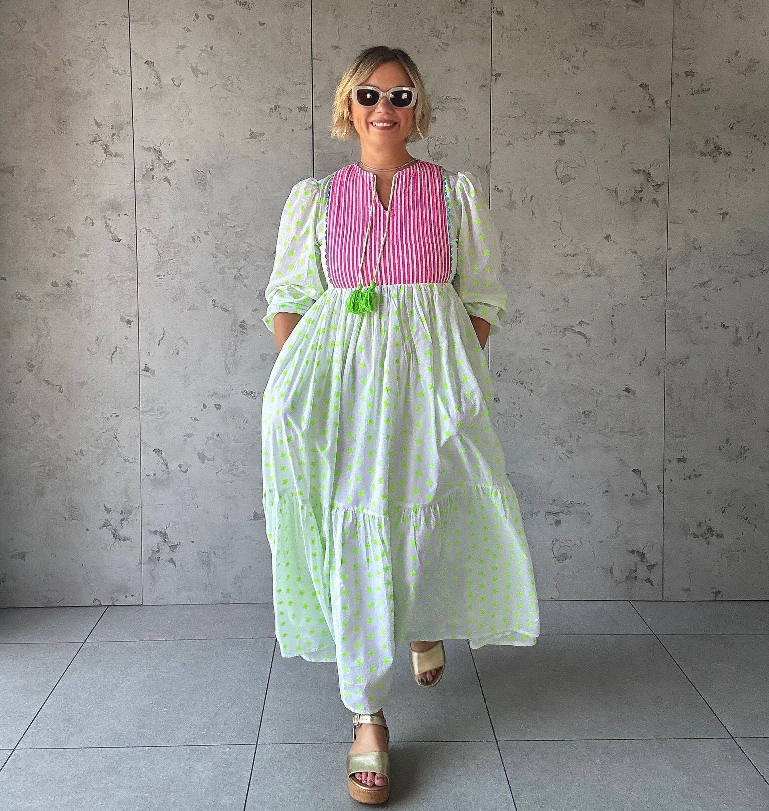 Cotton Maxi Dress | Estella - Bombaby