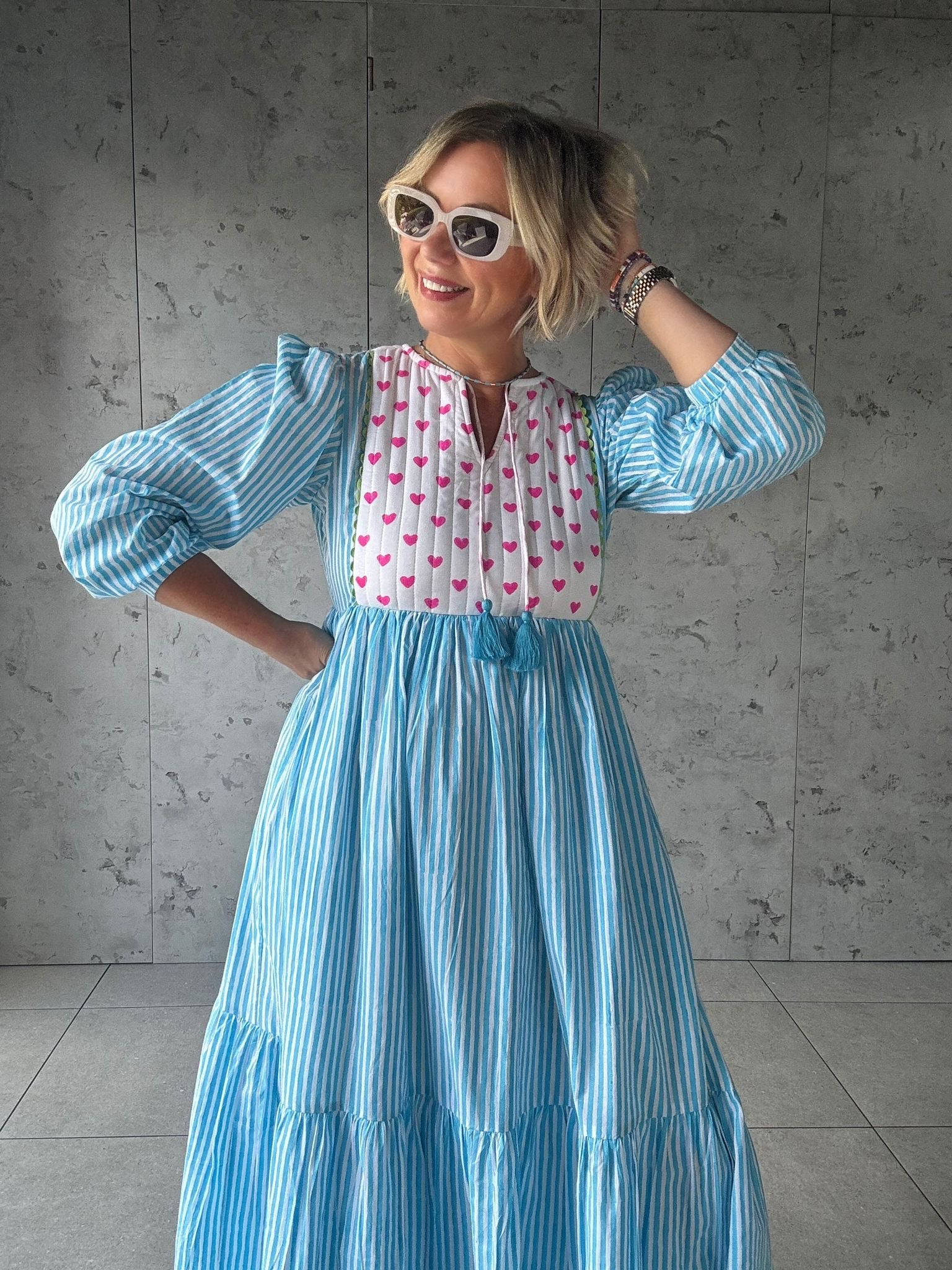 cotton maxi dress uk Cotton Annabel Maxi Dress in Seagreen At Last Shop