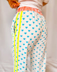 Customised Wide - Leg Pants | Malibu Blue Hearts - Bombaby
