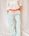 Customised Wide - Leg Pants | Malibu Blue Hearts - Bombaby