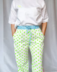 Customised Wide - Leg Pants | Neon Green Hearts - Bombaby