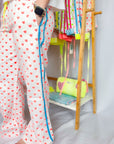 Customised Wide - Leg Pants | Neon Orange Hearts - Bombaby