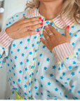 GOTS Organic Twill Pyjamas | Blue Stars - Bombaby