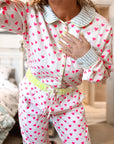 GOTS Organic Twill Pyjamas | Pink Hearts - Bombaby