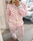 GOTS Organic Twill Pyjamas | Pink Hearts - Bombaby