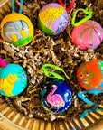 Hand - Painted Christmas Baubles | Made in Kashmir - Bombaby
