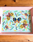 Hand - painted Tray | Butterflies & Blooms - Bombaby