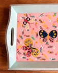 Hand - painted Tray | Butterflies & Blooms - Bombaby