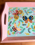 Hand - painted Tray | Butterflies & Blooms - Bombaby
