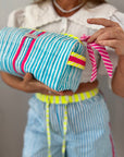 Handmade Block Print Quilted Wash Bag | Malibu Pop - Bombaby