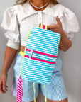 Handmade Block Print Quilted Wash Bag | Malibu Pop - Bombaby