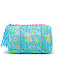 Handmade Block Print Quilted Wash Bag | Meadow - Bombaby