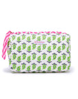 Handmade Block Print Quilted Wash Bag | Neon Paisley - Bombaby