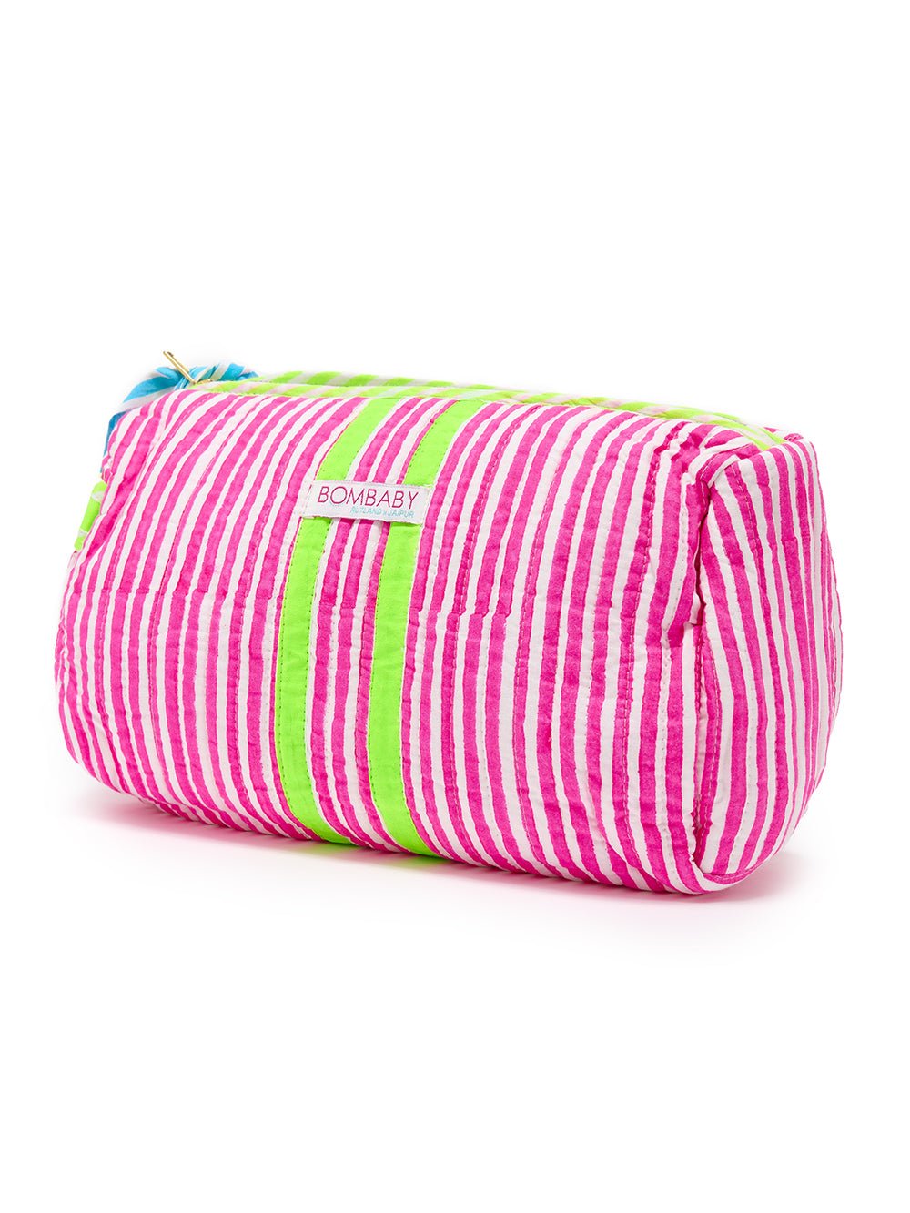 Handmade Block Print Quilted Wash Bag | Sugar Rush - Bombaby