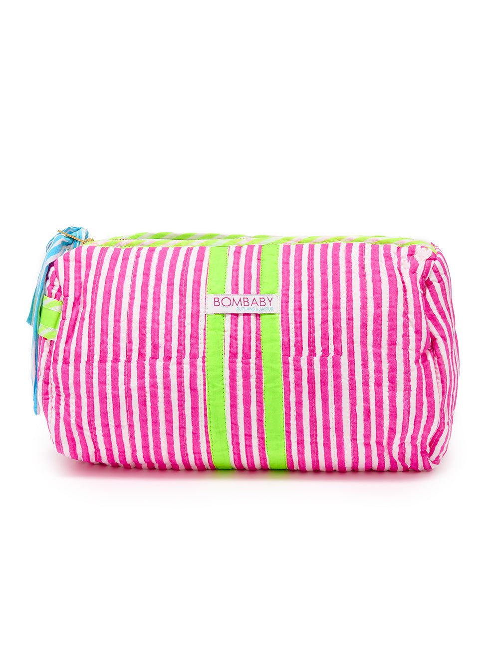 Handmade Block Print Quilted Wash Bag | Sugar Rush - Bombaby