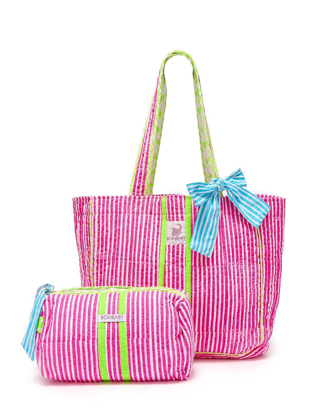 Handmade Block Print Quilted Wash Bag | Sugar Rush - Bombaby