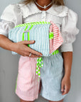 Handmade Block Print Quilted Wash Bag | Sunwashed - Bombaby