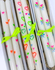 Handpainted Neon Dinner Candles | Box of Two - Bombaby