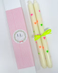 Handpainted Neon Dinner Candles | Box of Two - Bombaby