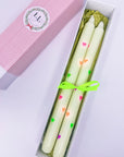Handpainted Neon Dinner Candles | Box of Two - Bombaby