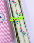 Handpainted Neon Dinner Candles | Box of Two - Bombaby