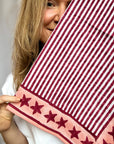 Handprinted Neckerchief | Merlot Stars - Bombaby