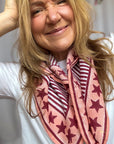 Handprinted Neckerchief | Merlot Stars - Bombaby