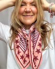 Handprinted Neckerchief | Merlot Stars - Bombaby