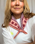 Handprinted Neckerchief | Merlot Stars - Bombaby