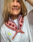 Handprinted Neckerchief | Merlot Stars - Bombaby