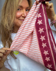 Handprinted Neckerchief | Rose Stars & Stripes - Bombaby
