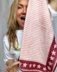 Handprinted Neckerchief | Rose Stars & Stripes - Bombaby