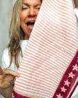 Handprinted Neckerchief | Rose Stars & Stripes - Bombaby