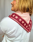 Handprinted Neckerchief | Rose Stars & Stripes - Bombaby