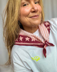 Handprinted Neckerchief | Rose Stars & Stripes - Bombaby