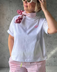Handprinted Small Scarf | Rose Stars & Stripes - Bombaby